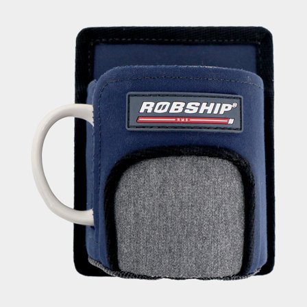 Portabicchieri Robship Mug Holder LH Open Navyline, 12.5 cm x 11 cm x 15 cm, per 1 tazza/bicchiere, con fessura sul lato sinistro, blu marino + tappi 