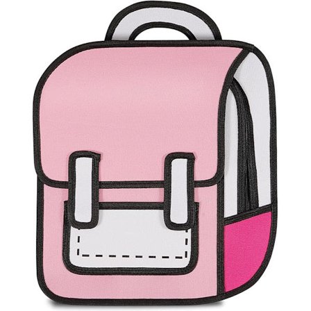 reppu hyppytyyli 2D-piirustus koulutarvikkeet hauska päiväreppu