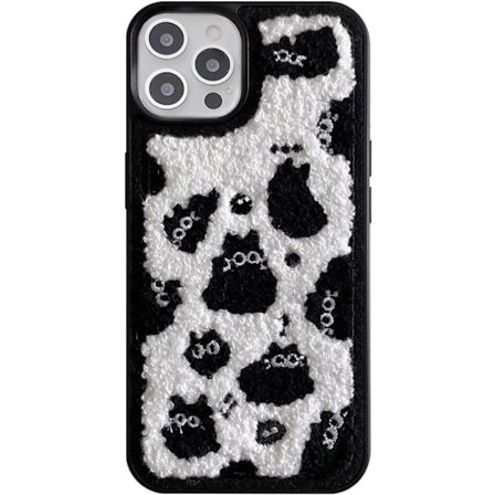 Mjukt Svart Katt Luddigt Skal för iPhone 14 Pro, Sött Estetiskt Skal Kompatibelt med iPhone 14 Pro (Inte Max)[YDE]