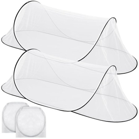 2 stk. Stor Pop-up Myggenet Telt Bærbart Foldbart Myggenet