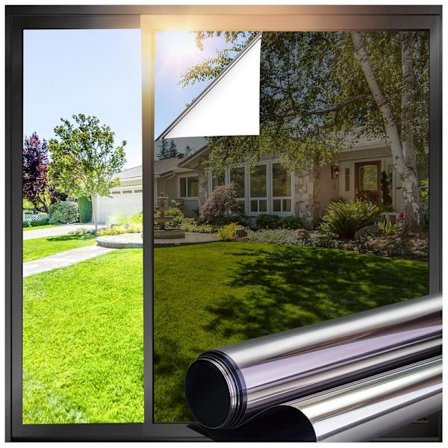 Envejs privatlivs vinduesfilm, UV-blokerende, Statisk fastgørelse, spejlreflekterende design-30-50x200cm