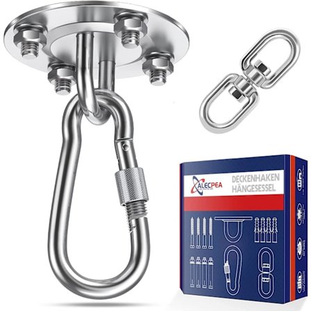 CEILINGSKROGE I RUSTFRIT STÅL OP TIL 400KG - 360° Drejelig