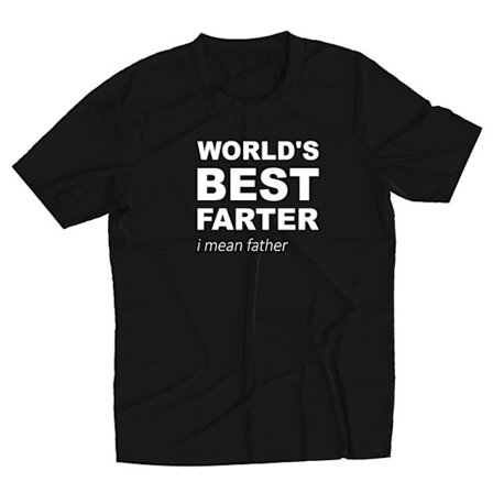 T-shirt - World ́s Best Farter i mean father - Svart