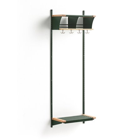 Garderobenschrank JEPPE mit 2 Fächern, Grundelement, 1790x600x310 mm, grün/birke