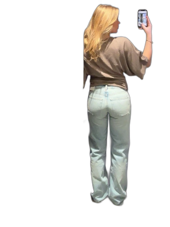 Ljusblå raka jeans med normal midja