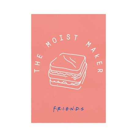 Friends Moist Maker Print 40cm x 30cm Rosa/Vit