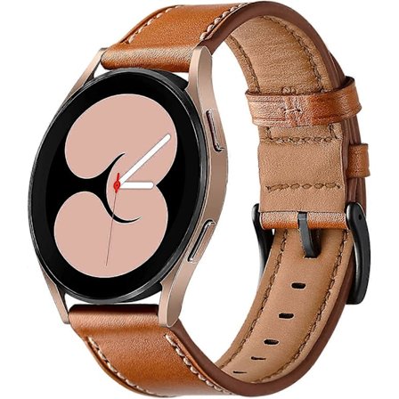 20mm Läderarmband Kompatibla med Samsung Galaxy Watch 4 Armband 40mm 44mm 2021 Galaxy Watch 4 Classic 42mm 46mm Armband Läderrem