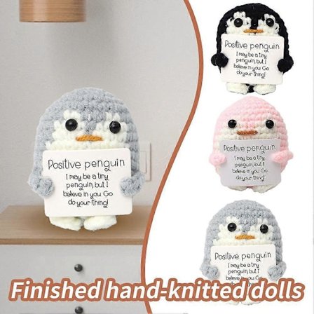 1/2 kpl Pingviinilelu Rohkea Käsintehty Neulottu Valmistujaiset / Muistot