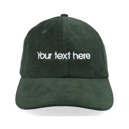 Beechfield - Vert unconstructed Casquette - Embroidery Dark Olive Corduroy Dad Cap @ Hatstore