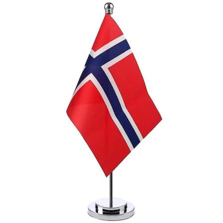 14x21cm Norjan lipun pöytä- ja kaappiteline - Norjan lippu, kansallinen symboli Norway Silver