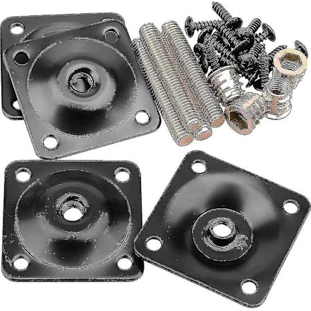 Benplatta för montering av möbelben, industriell styrka T-platta