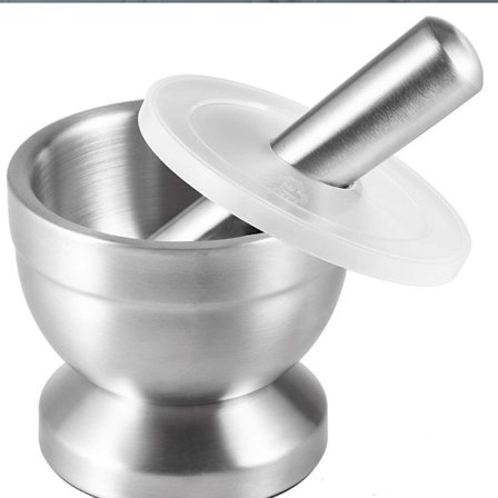 Mørtel og pistil i rustfrit stål Krydderikværn Urte skål Pesto p