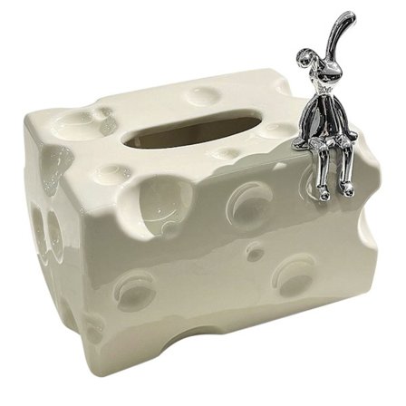 Lumivalkoinen keraaminen suorakulmainen pehmopaperilaatikon kansi, tyylikäs työpöydän sohvapöydän sisustus