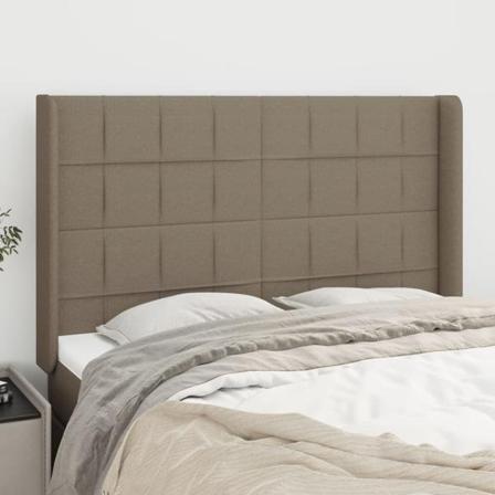 Vidaxl Huvudgavel Med Kanter Taupe 147x16x118/128 Cm Tyg Taupe