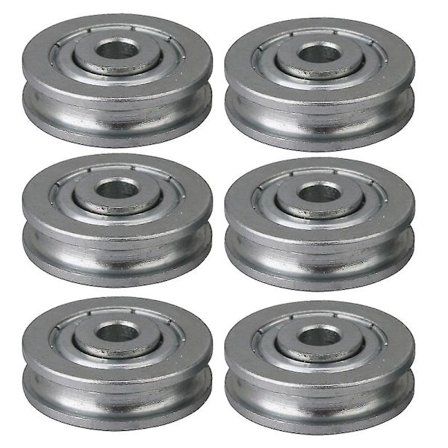 6 Stk. Stål U Type Skinne Trissehjul Passivt Rullehjul 5x23x6,5mm