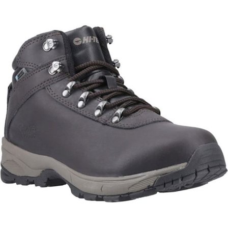 Kvinnors vandringsskor i konstläder i mörk chokladfärg