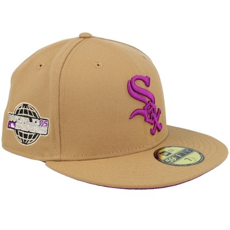 New Era - Beige Czapka Z Daszkiem - Desert Bloom 59FIFTY World Series 05 Wheat/Uv Spark Grape Fitted @ Hatstore