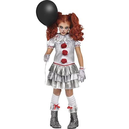 Carnevil Clown Halloween Kostume til Børn, Piger Størrelse S (6), af s