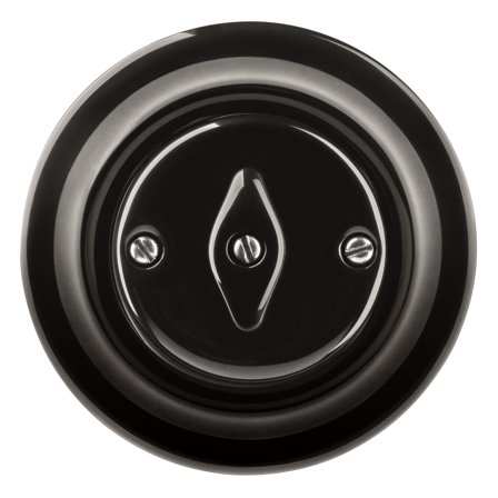 ABB Decento Strømbryter trapp, knott, svart, porselen, Strømbrytere & vegguttak