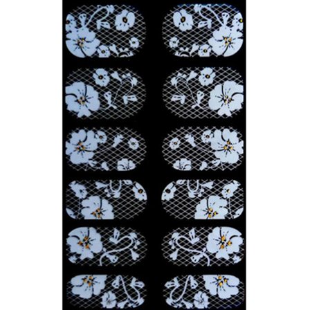 Blommor Galler Mönster Dekoration Självhäftande Dekaler Ultra Tunna Nagelkonst Stickers XF.JU069