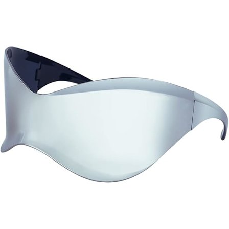 Kehyksettömät Wrap Around -aurinkolasit naisille ja miehille, Ylisuuret Futuriset Aurinkolasit y2k Muoti Silmälasit Trendikkäät Varjot UV400