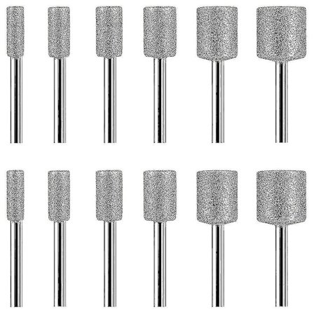 12 stk. Diamantfræser Bits Kompatibel med Sten Sten Keramik Dremel Rotationsværktøjer