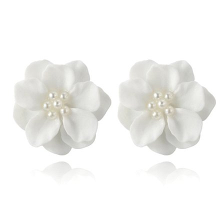 Enkla Harts Vita kronblad Örhängen Stud Elegant Camellia Blomma örhängen Smycken Dekorationer Fashionabla örhängen stolpar