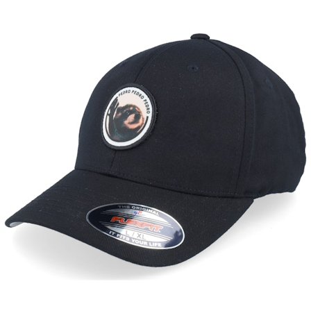 Scenes - Raccoon Pedro Round Patch Black Flexfit Flexfit Black Cap - @ Hatstore