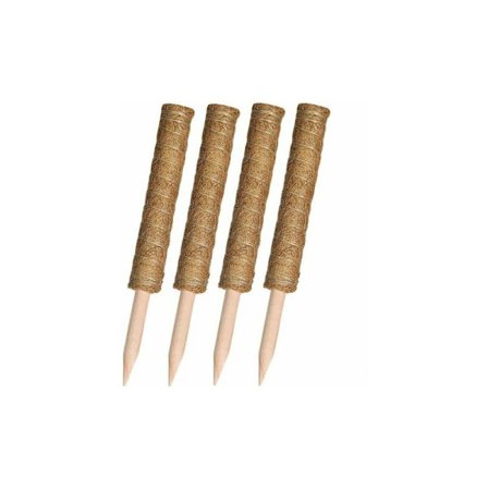 16 tum kokosstöd för växter, 4 klätterväxtmossstänger, inomhus- och utomhus kokosmossstång för stöd till hemväxter, brun