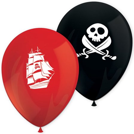 Piratkalas Ballonger 8-pack - Piratkalas Dekoration - Kalaslagret.se