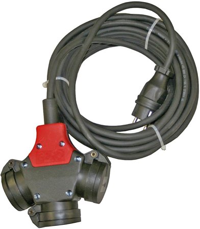 Garo Elflex 352056 Skjøteledning 230V, 3-veis, 10 m, Stikkontakter & kabler