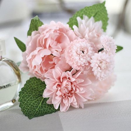 8 Pään Tekokukat Dahlia Pionin Hääkimppu