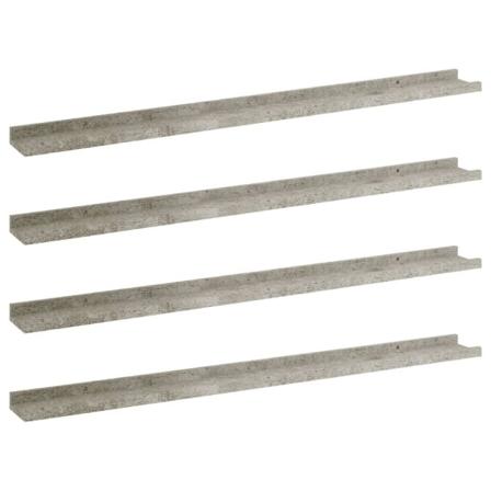 Vidaxl Vägghyllor 4 St Betonggrå 100x9x3 Cm Grå