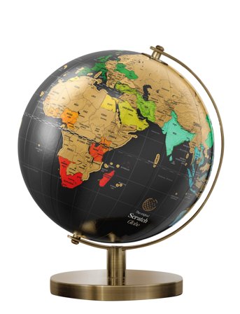 Scratch Globe Small Home Decoration Puzzles & Games Games Black Luckies Of London