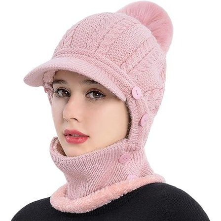 Vinter dam stickad pullover hörselskydd mössa Europeiska och