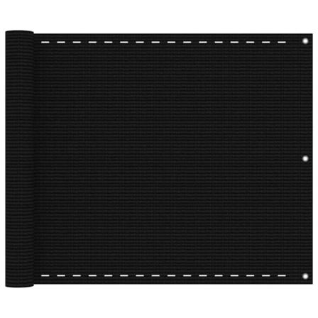 Vidaxl Balkongskärm Svart 75x400 Cm Hdpe Svart