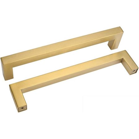 Lot af 10 gyldne møbelgreb i messing - LSJ12GD160 gyldne håndtag til køkken i børstet messing, centerafstand 160 mm