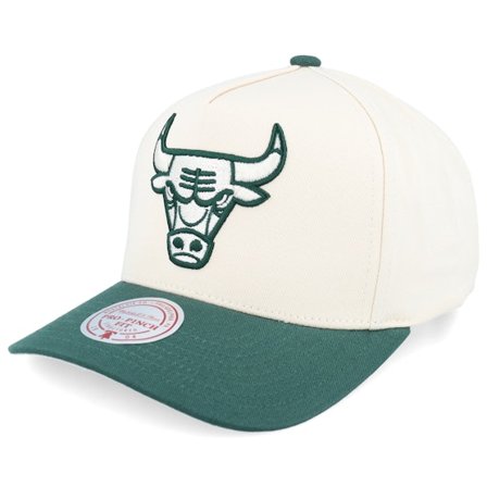 Mitchell & Ness - NBA Beige adjustable Cappellino - Hatstore Exclusive x Chicago Bulls Chicago Bulls Nat Green Pro Crown Natural/Green A-frame 