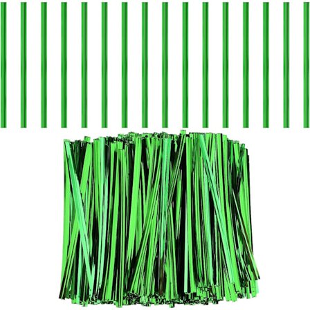 800 stk 10 cm metallvridere, (grønn) for kaffeposer godteriposer konfektposer kaker festartikler vridere, juledekorasjoner