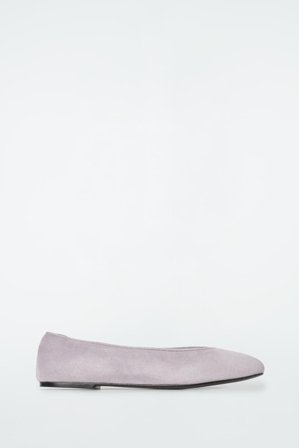 COS Women's Suede Ballet Flats in Purple