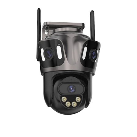 WIFI IP-kamera, tre linsdesign, 8MP högupplösning,3 objektiv utan kort, EU-kontakt