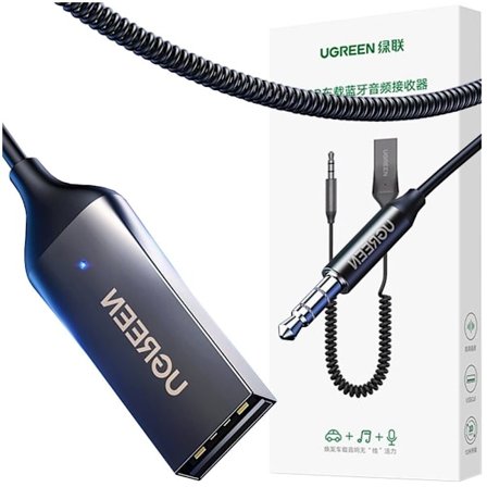Ugreen Bluetooth 5.0 lydmottaker USB-kabel lydadapter AUX-tilkobling svart (70601 CM309)