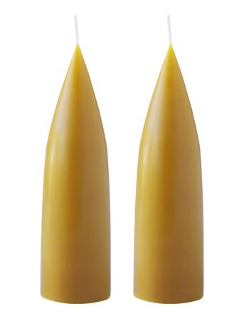 Hand Dipped C -Shaped Candles, 2 Pack Home Decoration Candles Block Candles Yellow Kunstindustrien