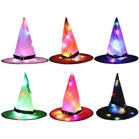 6st Halloween-tema Hatt Led Glödande Halloween Cap Hem