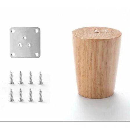 /EA/ Set med 4 soffben i massivt trä, möbelben för fåtölj, sängbord, garderob, låda (höjd 6 cm)
