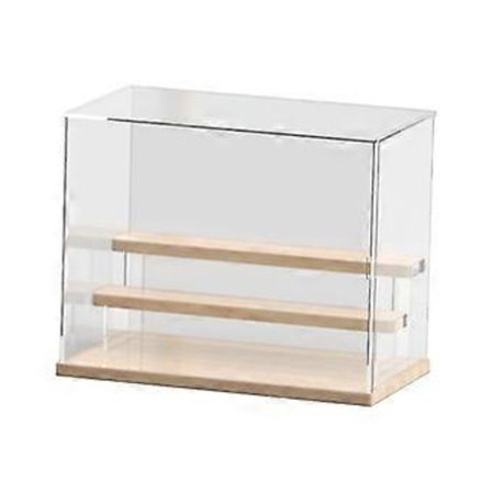 Genomskinlig Akryl Figur Display Case Förvaringsorganisatör Visningsskåp Genomskinlig (3 Våningar 32x18x25.2cm)