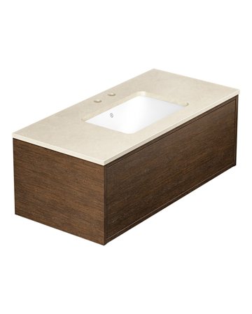 Gustavsberg Ducentic GB71DCVU10AWCC1200 Allaskaappi 100 cm, ruskea tammi/beige kivi, 2 hanareikää Ruskea tammi/beige kivi, Kylpyhuone