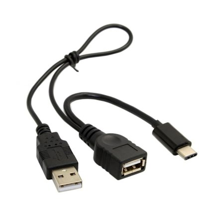 USB 3.1 Tyyppi-C - USB 2.0 Naaras OTG Datakaapeli - Musta