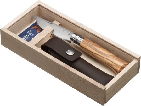 Opinel Luxury Olive No8 Gift Box + Sheath Olivewood 8,5 cm - Opinel