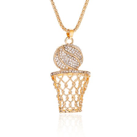 Basketball Halskæde Basketball Halskæde, 14k Guld Baske, ZQKLA